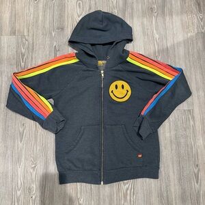 Aviator Nation Unisex Smiley Zip Hoodie -
Size 14 (Big Kid) EUC
